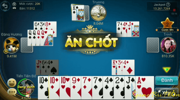 Mỗi lần chơi, bạn bị ăn một cây bài thì bạn sẽ mất lá bài cho người ăn cây bài đó 1 cược