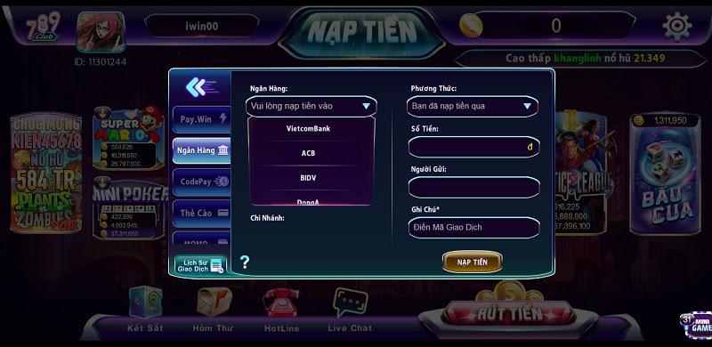 Cách nạp rút tiền 789 Club nhanh chóng an toàn 2021