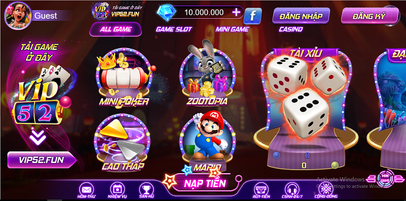 Vip52 Fun – Nơi các anh tài game thủ tụ họp thử vận may