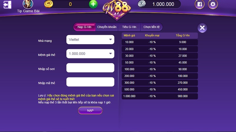 Tải W88 – Chinh phục cổng game bài đổi thưởng tiền tươi, thóc thật