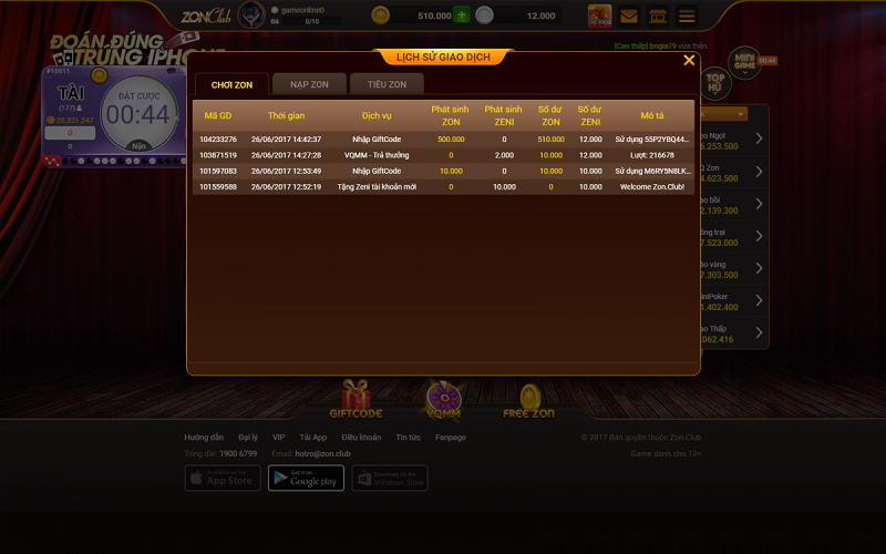 Chơi ngay game bài Zon Club nhận hàng ngàn ưu đãi hot